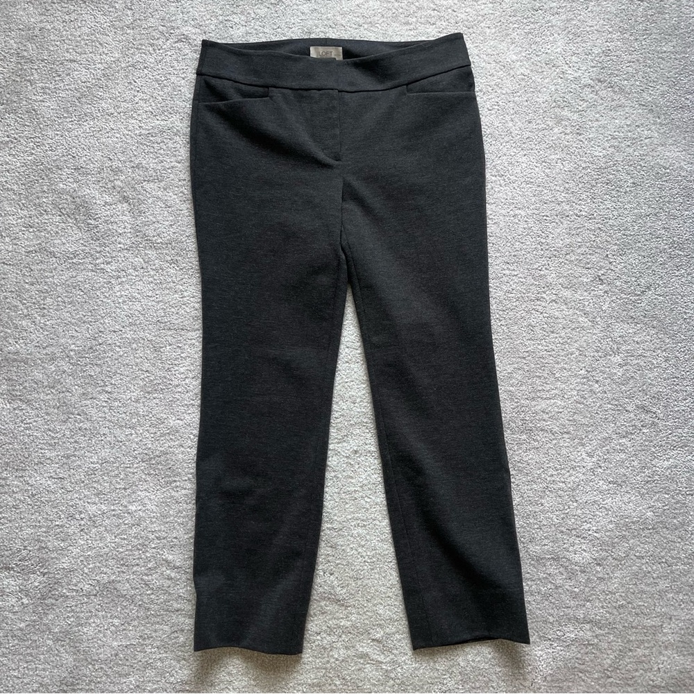 Loft Petite Dark Grey Taper Leg Trouser Pants